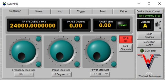 SynthHD RF Signal Generator GUI